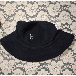 Y2K Vintage‎ Conte Of Florence Black Fuzzy Bucket Hat Italy 58